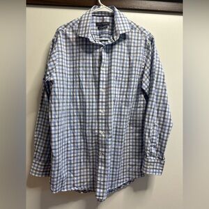 Tommy Hilfiger Blue and White Casual Button Down Shirt